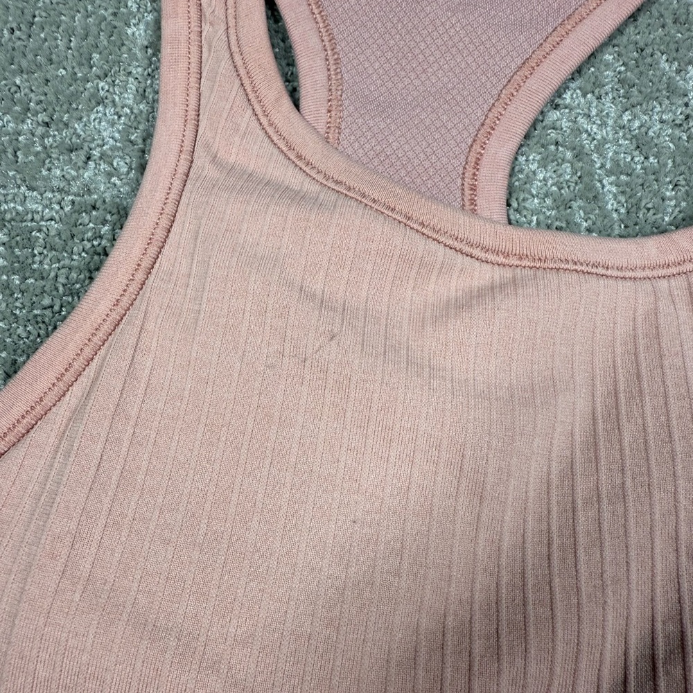 Lululemon Ebb To Street Ribbed Cropped Racerback Tank Top Bra - Picture 2 of 5